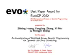 Zhixing Huang Wins the Best Paper Award at EuroGP 2022